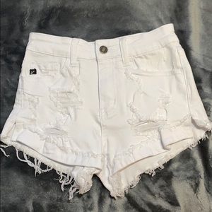White denim short